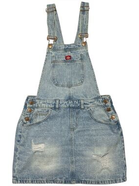Dickies Light Blue Distressed Denim Overall Skirt